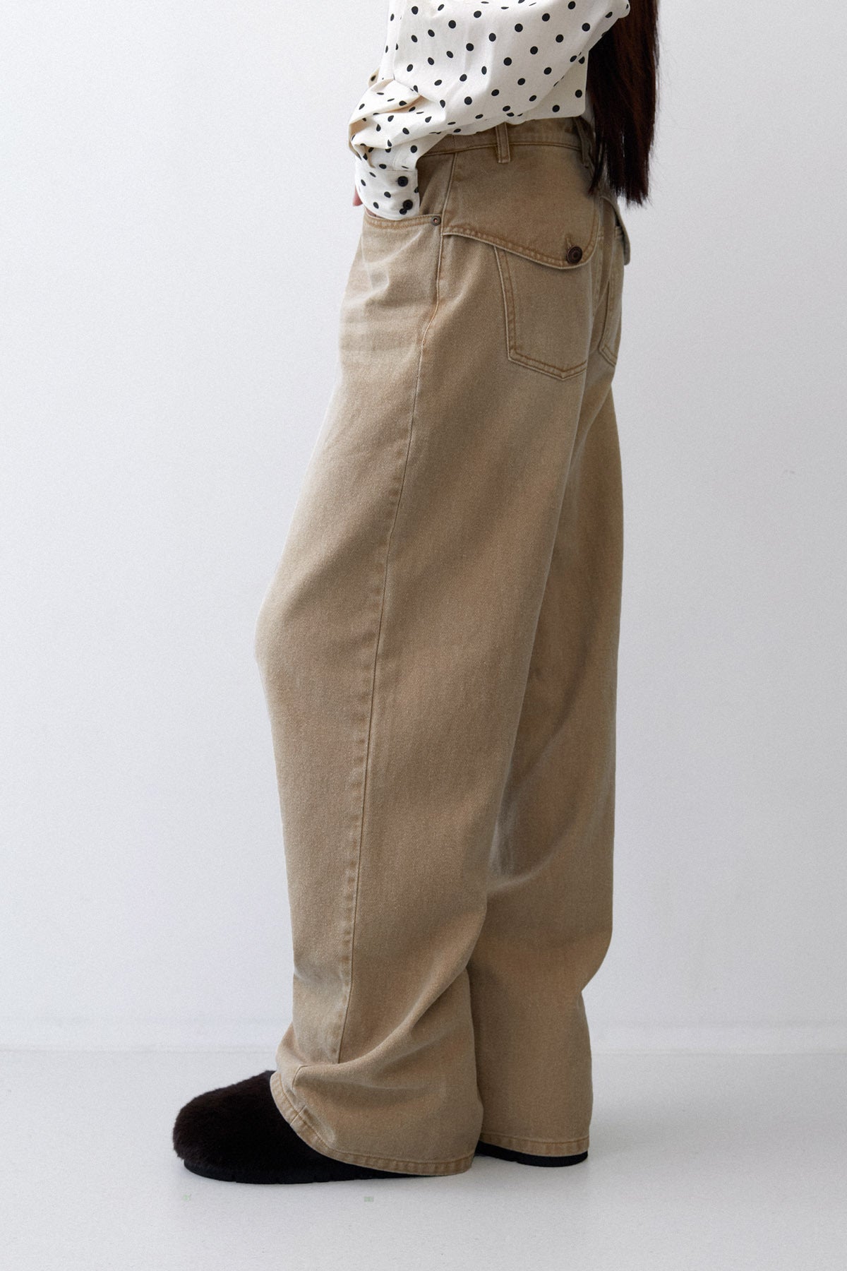 COLOR WASHED DENIM - COFFEE