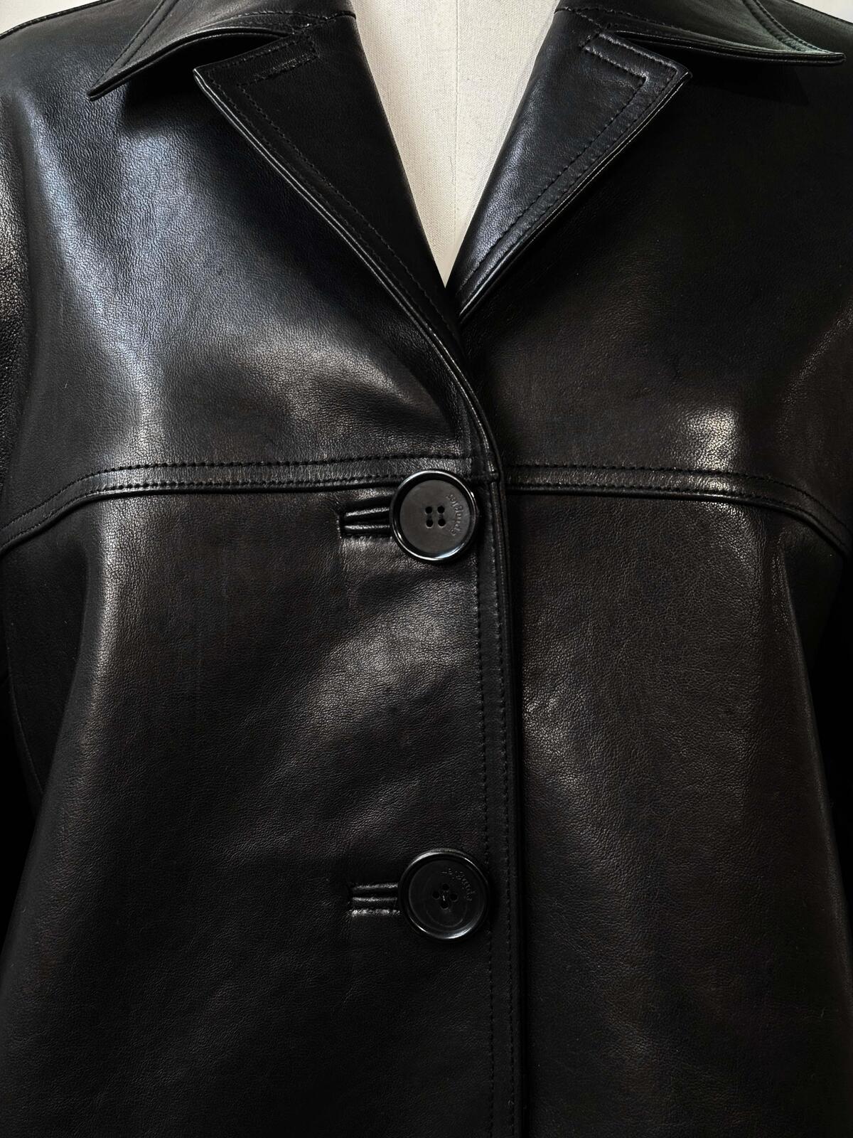 LEATHER MAC COAT - SUEDE COGNAC