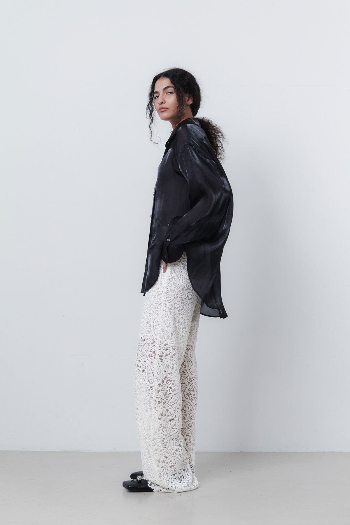 JACQUARD LONG PANTS - IVORY