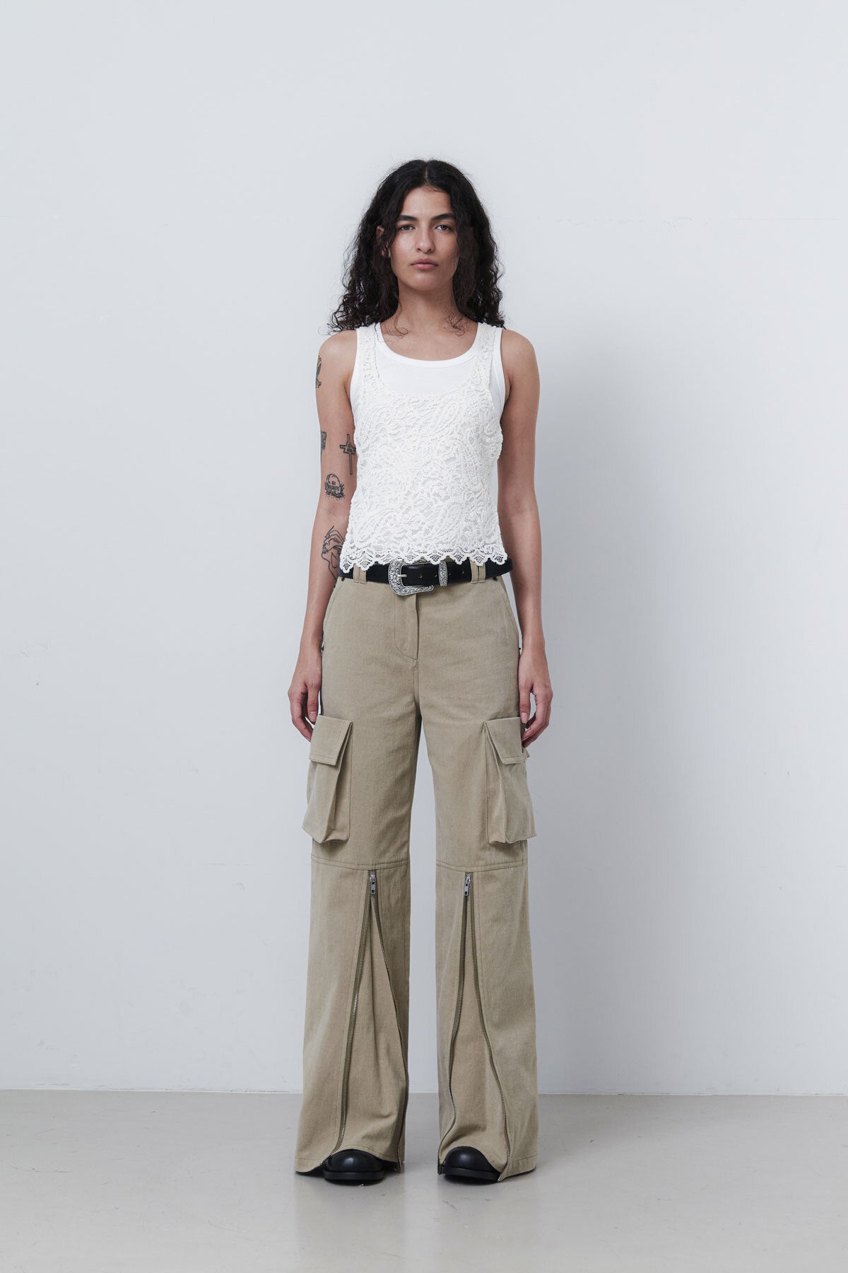 JACQUARD LAYERING T - IVORY