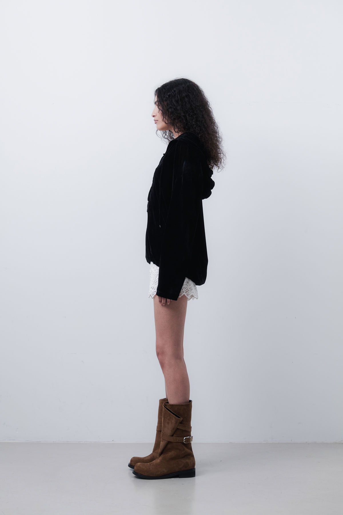 FOLDING MIDDLE BOOTS - TAN BROWN