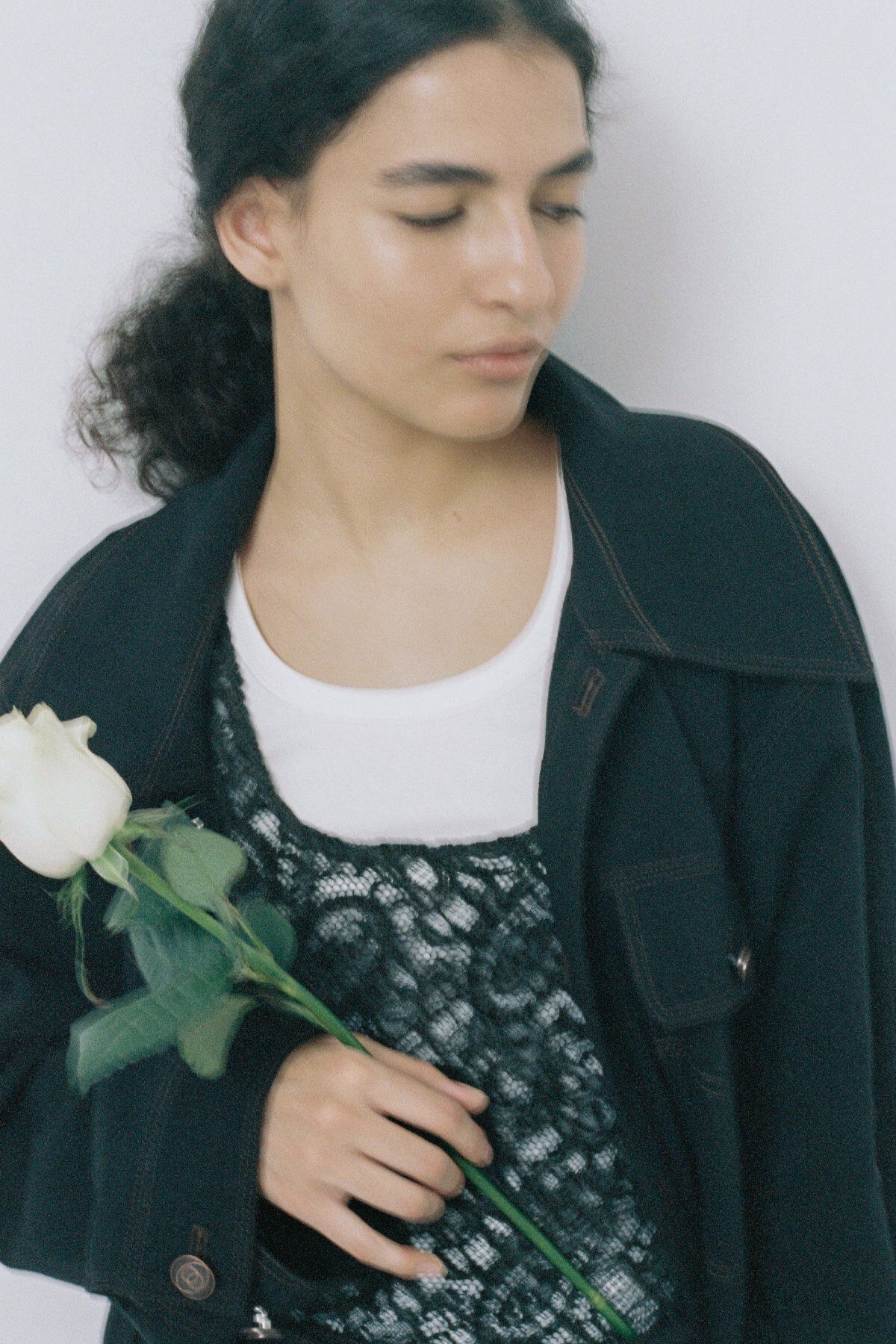 JACQUARD LAYERING T - ANTHRACITE