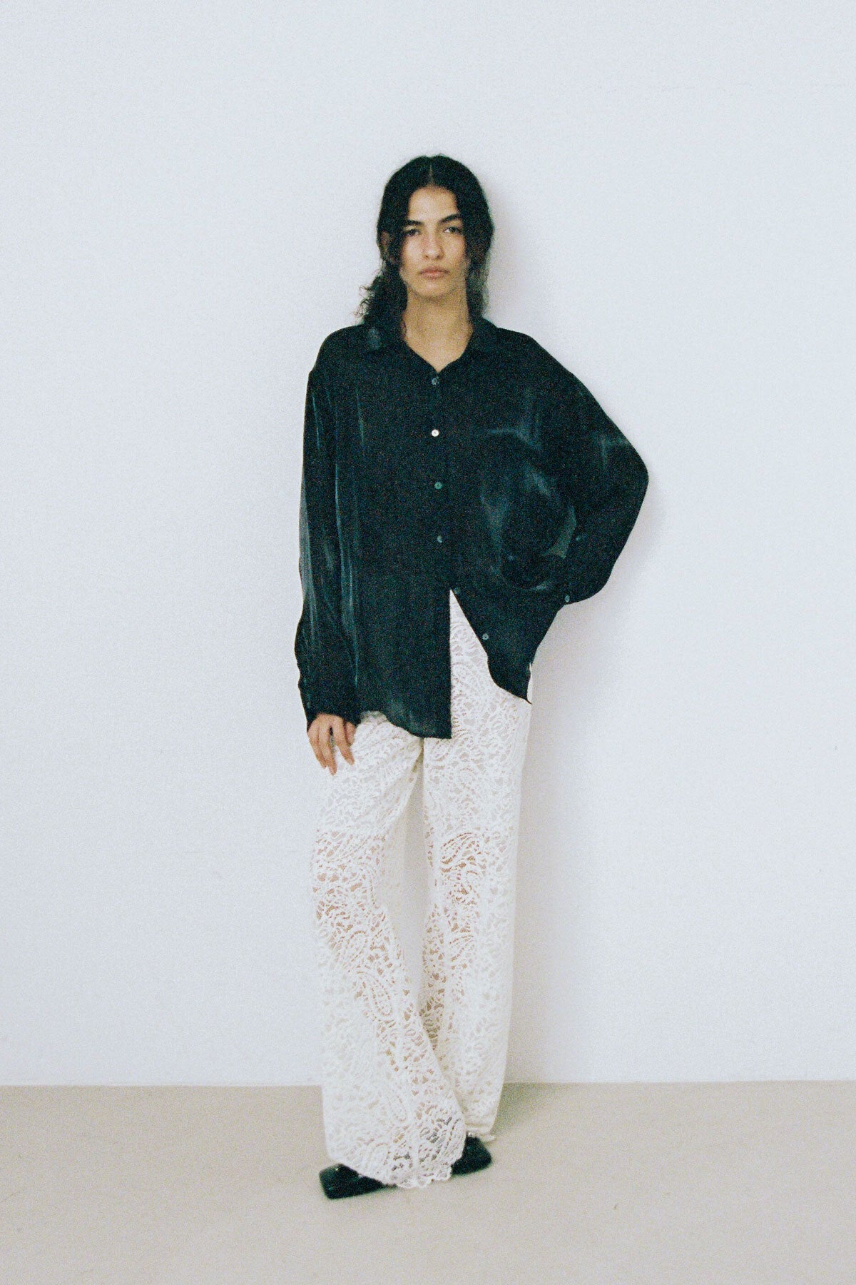 JACQUARD LONG PANTS - IVORY