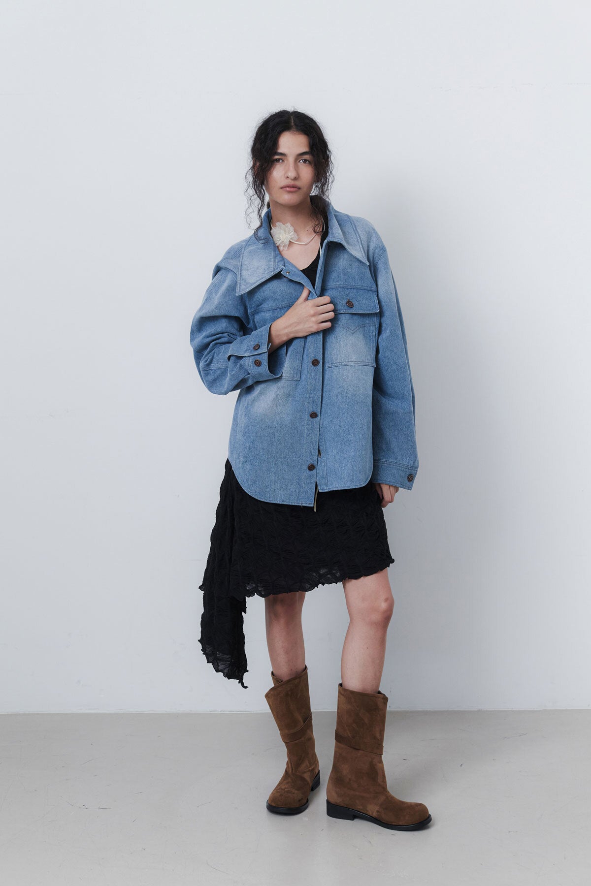OVERSIZED DENIM SHIRTS - WASHED BLUE