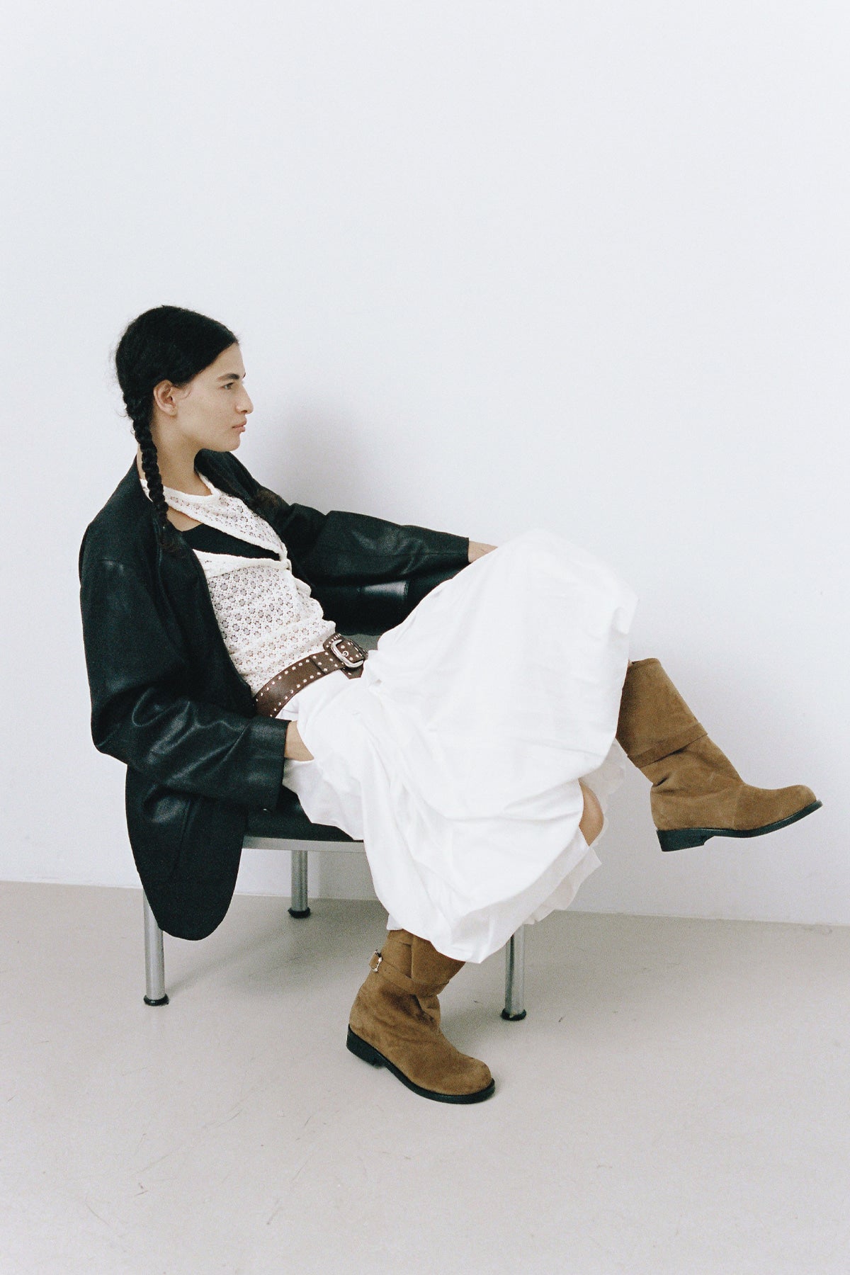 PUFF LONG SKIRT - WHITE