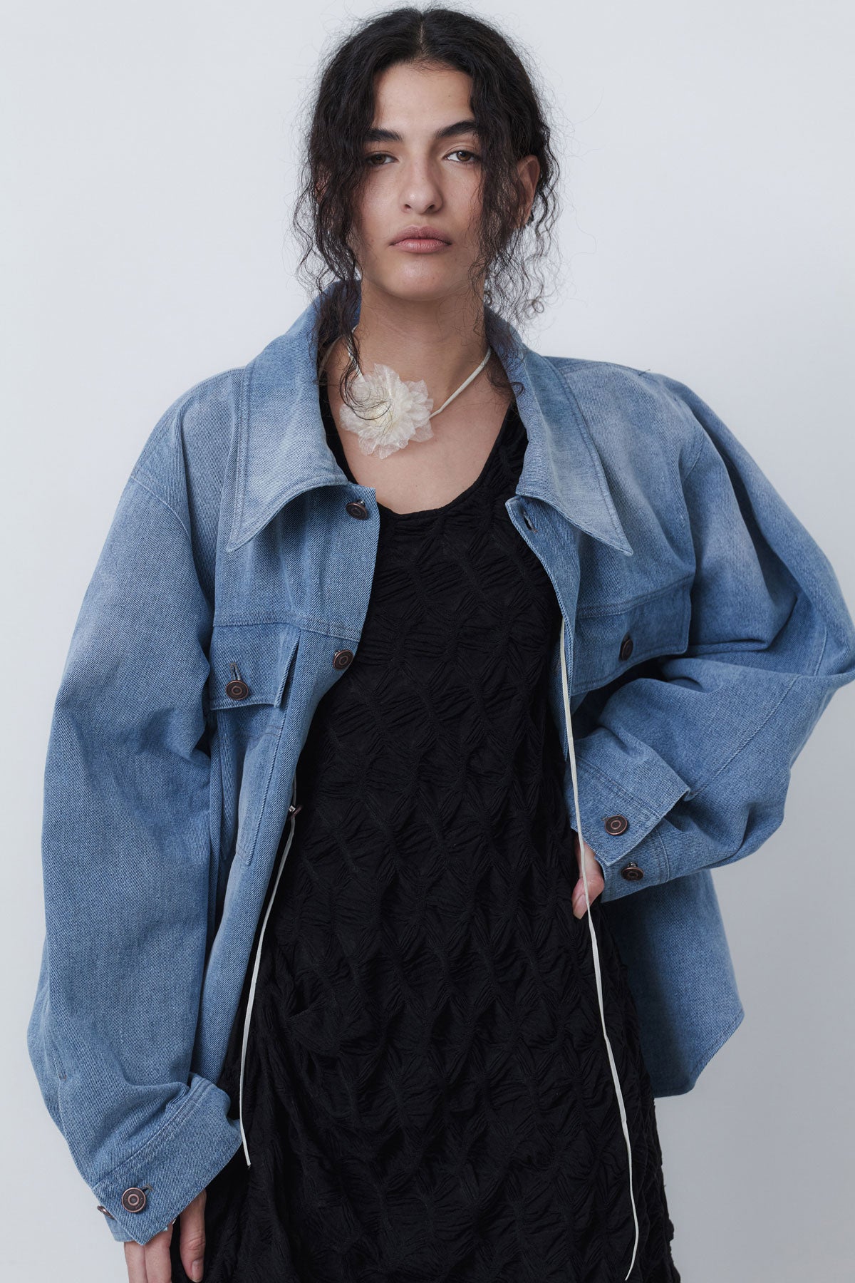 SHELL VEST DRESS - BLACK