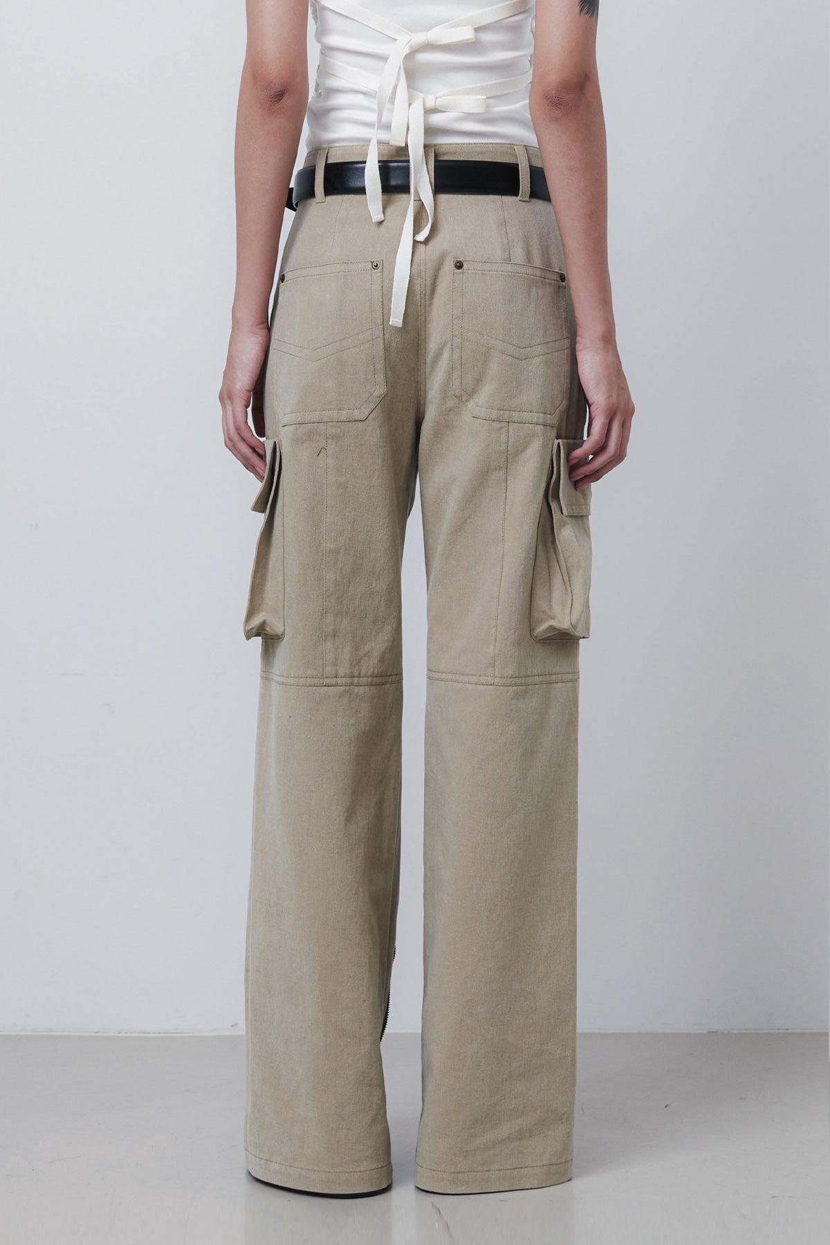 CARGO ZIP PANTS - GRAIN
