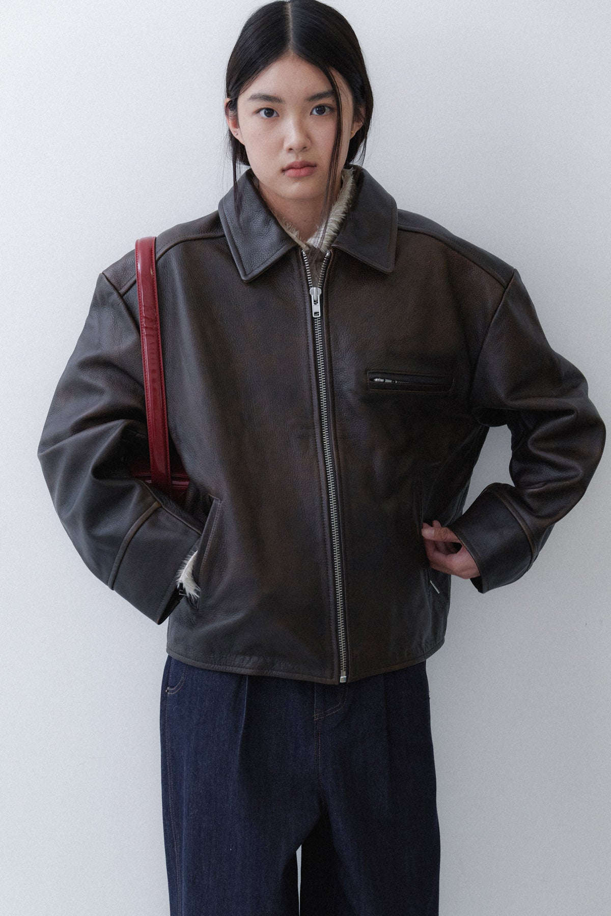 LEATHER JACKET - BROWN
