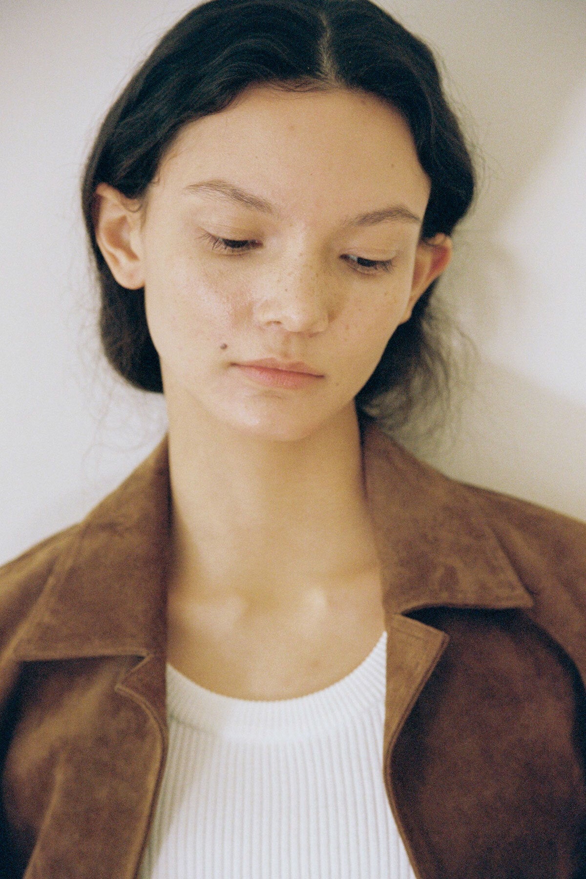 LEATHER MAC COAT - SUEDE COGNAC