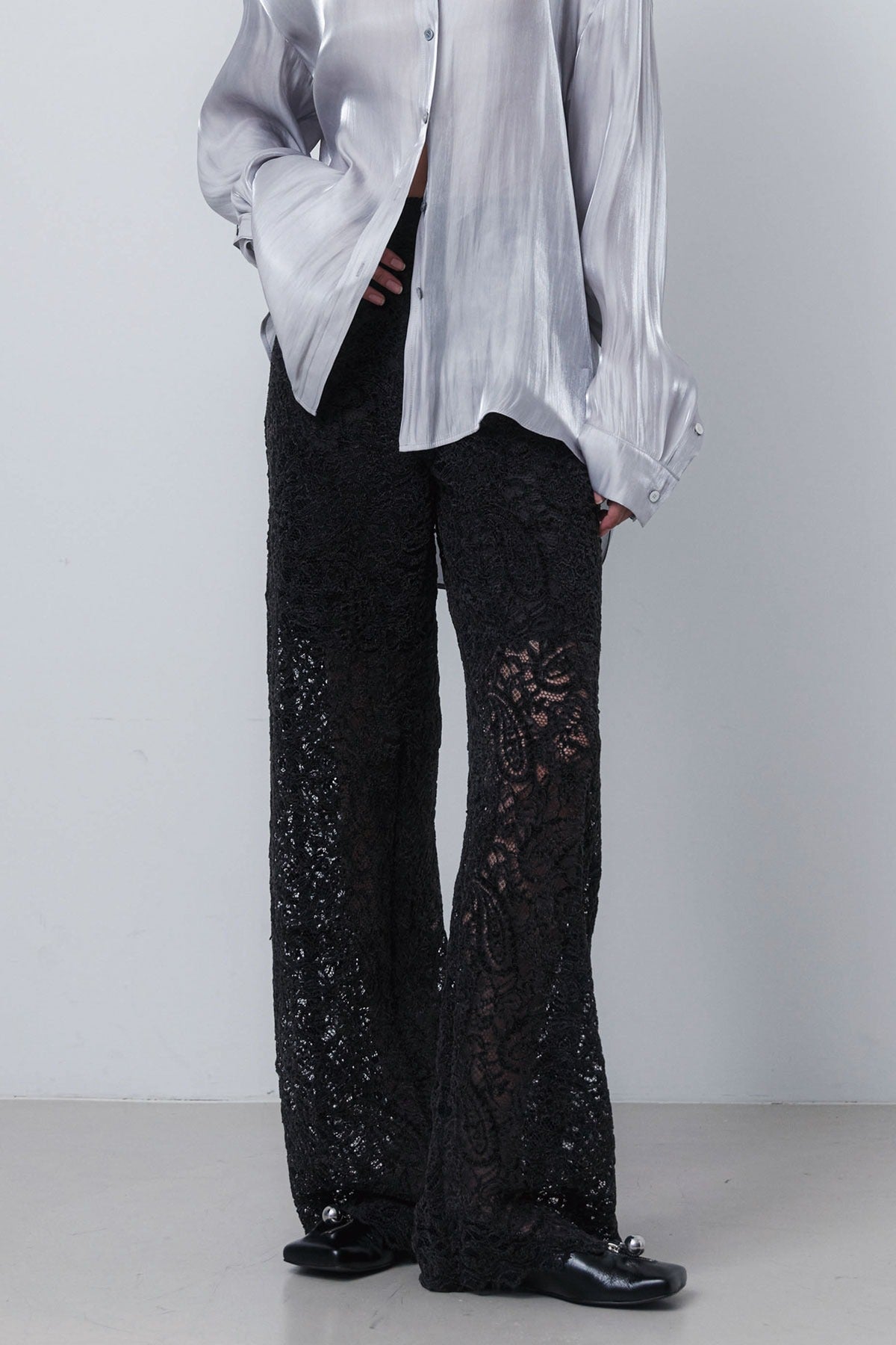 JACQUARD LONG PANTS - ANTHRACITE