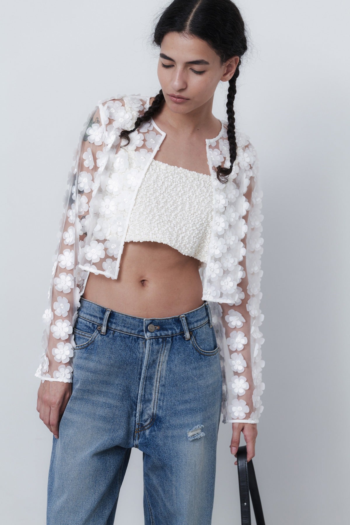 FLOWER CARDIGAN - WHITE