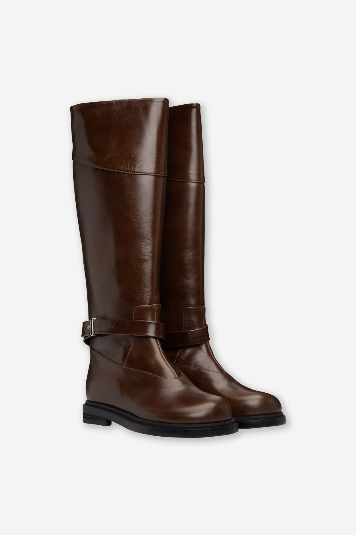 BELTED ANGT BOOTS LONG (2COLORS)