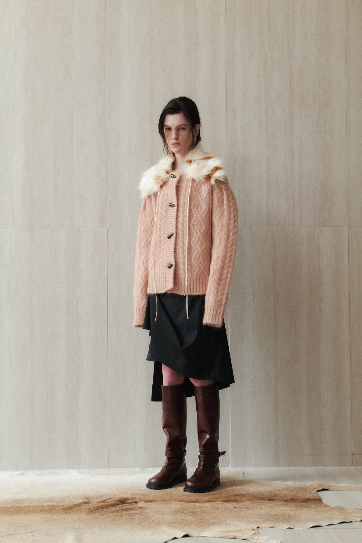 BELTED ANGT BOOTS LONG (2COLORS)
