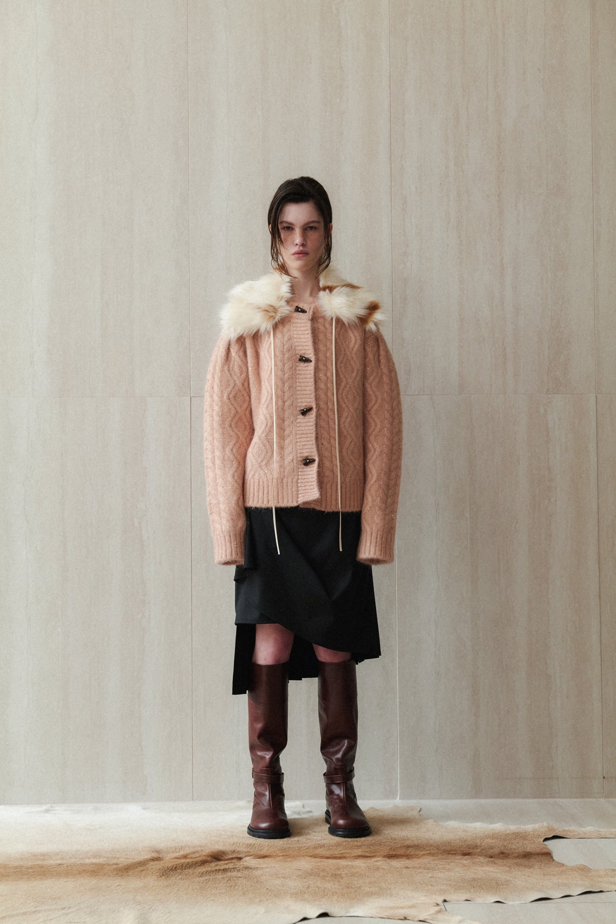 BELTED ANGT BOOTS LONG (2COLORS)