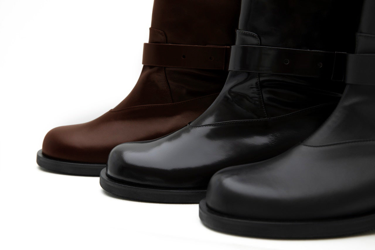 BELTED ANGT BOOTS LONG (2COLORS)