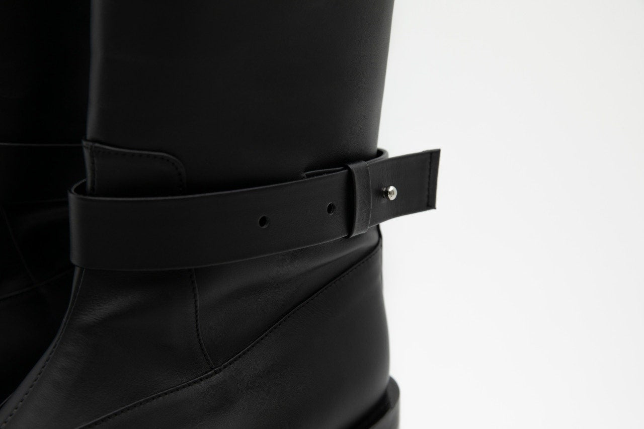 BELTED ANGT BOOTS LONG (2COLORS)