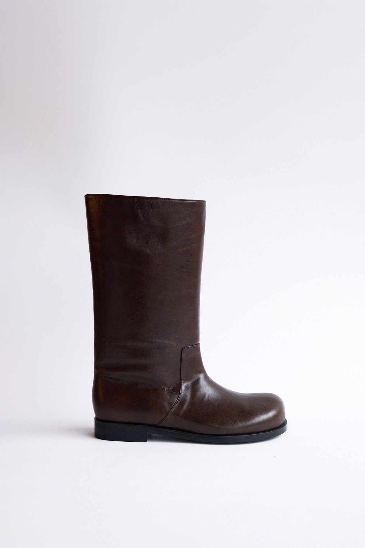 DUMPLING MIDDLE BOOTS - BROWN