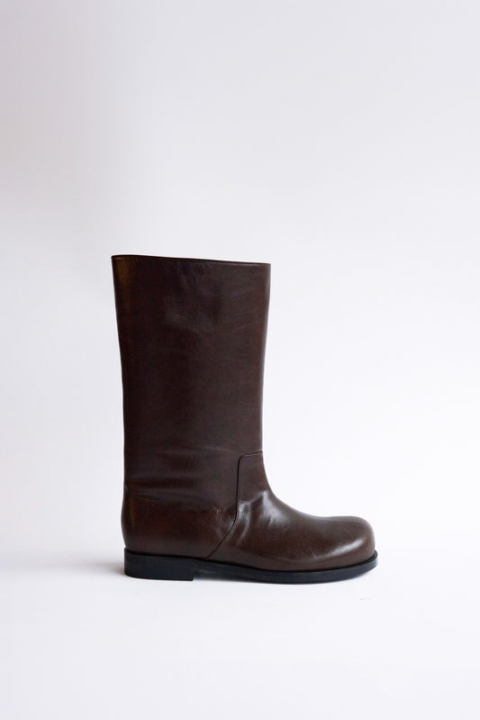 DUMPLING MIDDLE BOOTS - BROWN