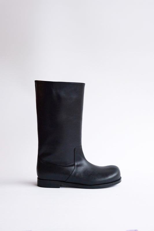 DUMPLING MIDDLE BOOTS - BLACK