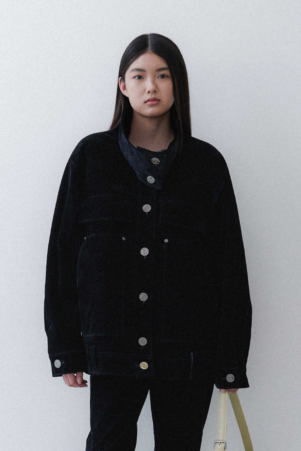 OVERSIZED DENIM JACKET - VELVET DENIM