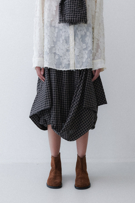 DRAPING SKIRT - OREO CHECK
