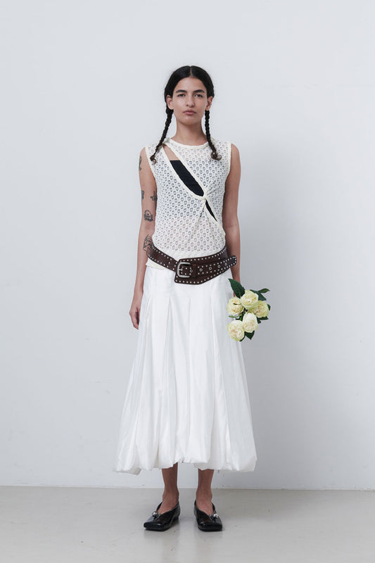 PUFF LONG SKIRT - WHITE