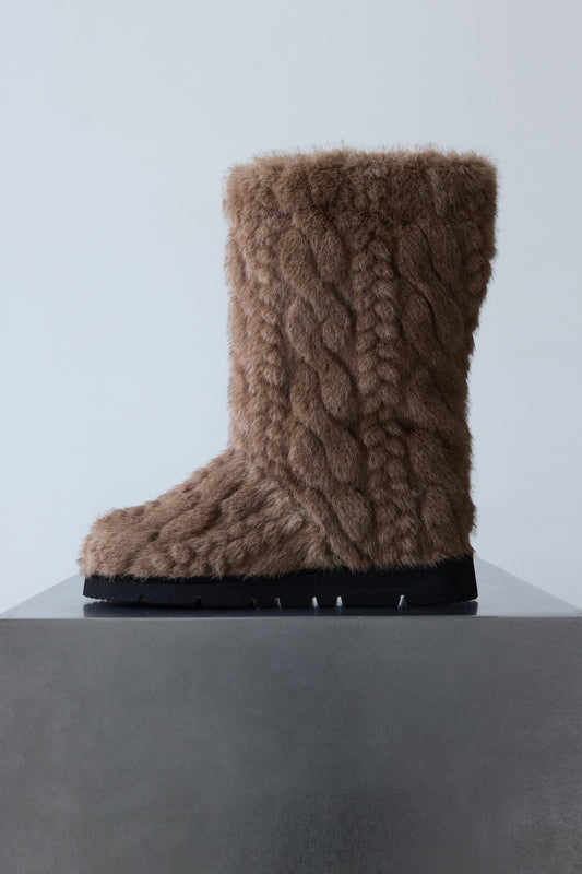 FOFO BOOTS LONG - KNITTED FUR