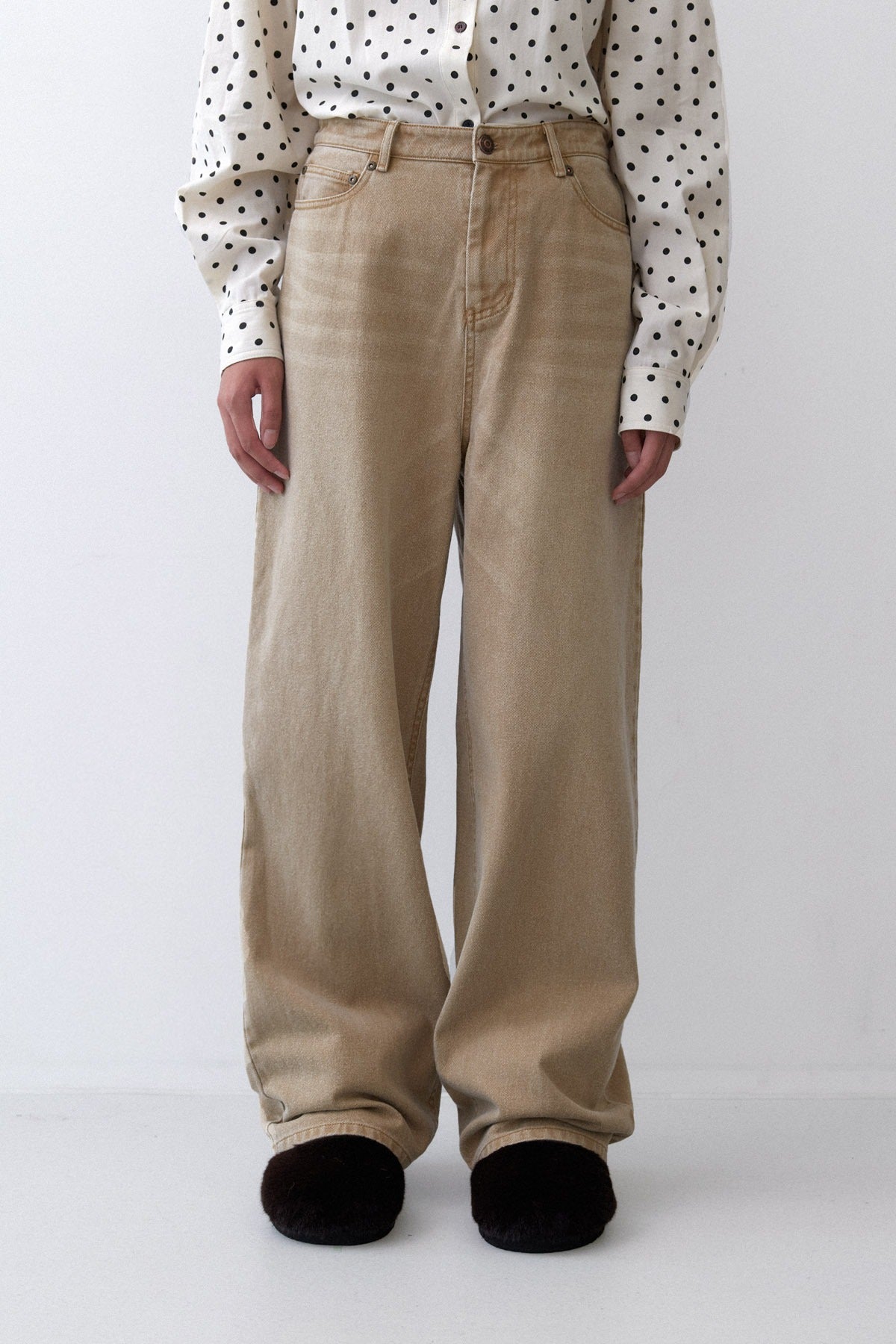 COLOR WASHED DENIM - COFFEE