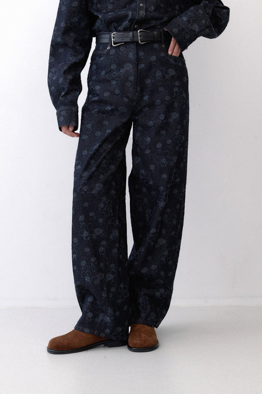 [RESTOCK - EARLY NOVEMBER DELIVERY] FLOWER DENIM - NAVY