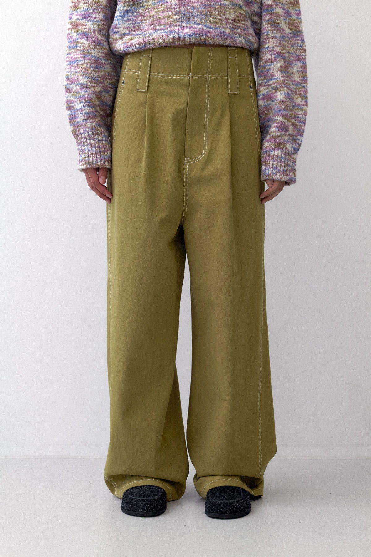 STITCHED DENIM - OLIVE
