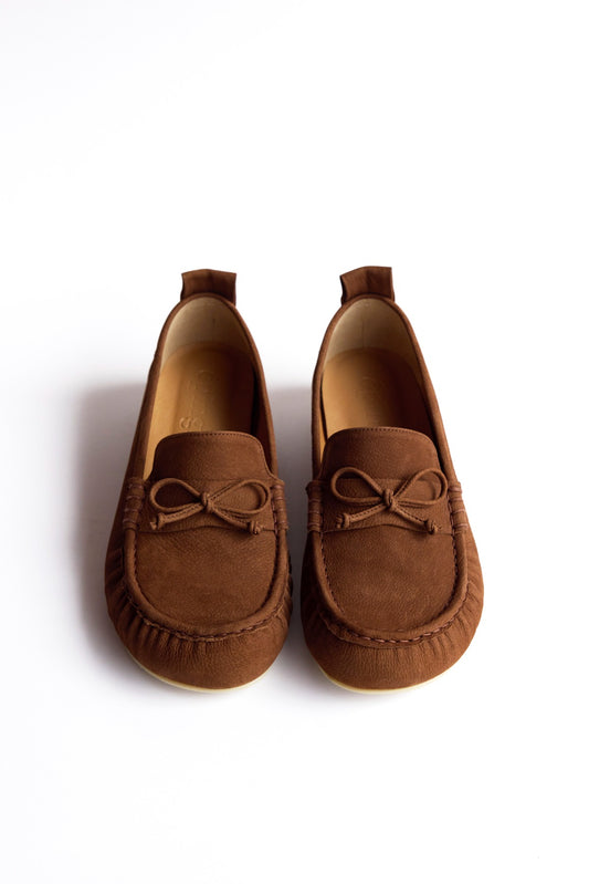 WRINKLED LOAFER TOE - SUEDE CAMEL