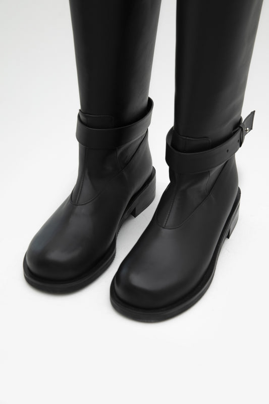 BELTED ANGT BOOTS LONG (2COLORS)