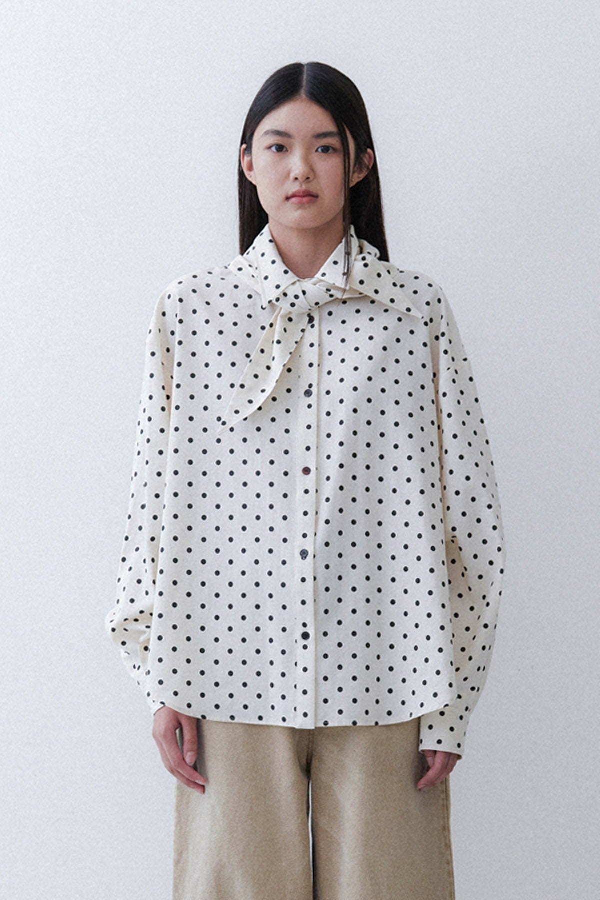 SCARF SHIRT - POLKA DOT