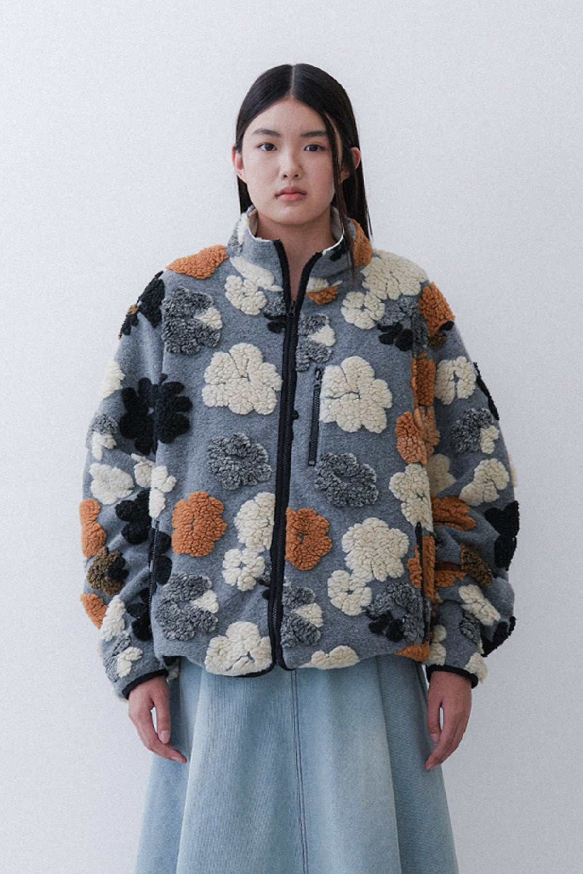 [RESTOCK] FLOWER FLEECE - GREY