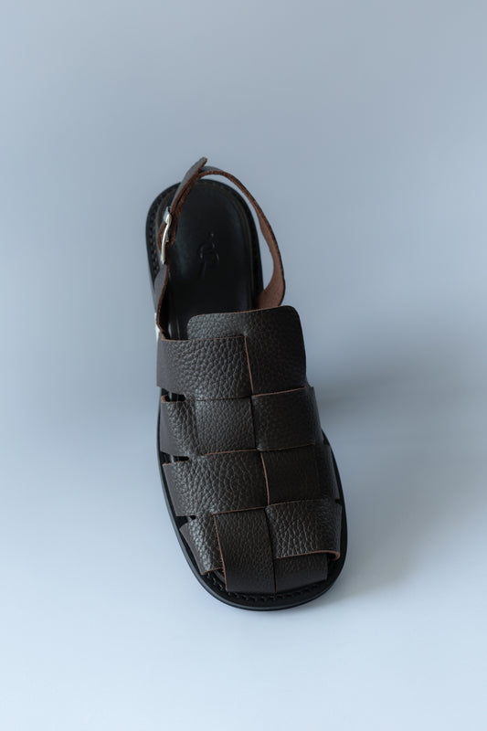 CUBE SANDAL - SHRUNKEN BROWN