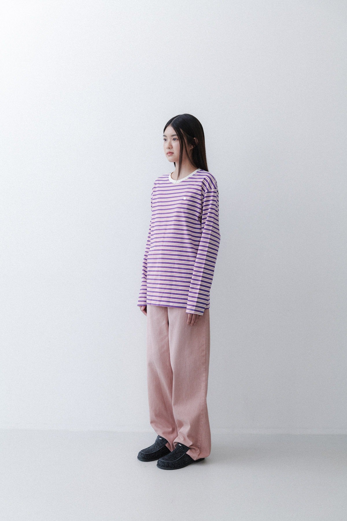 STRIPE SLEEVE T - RED/BLUE