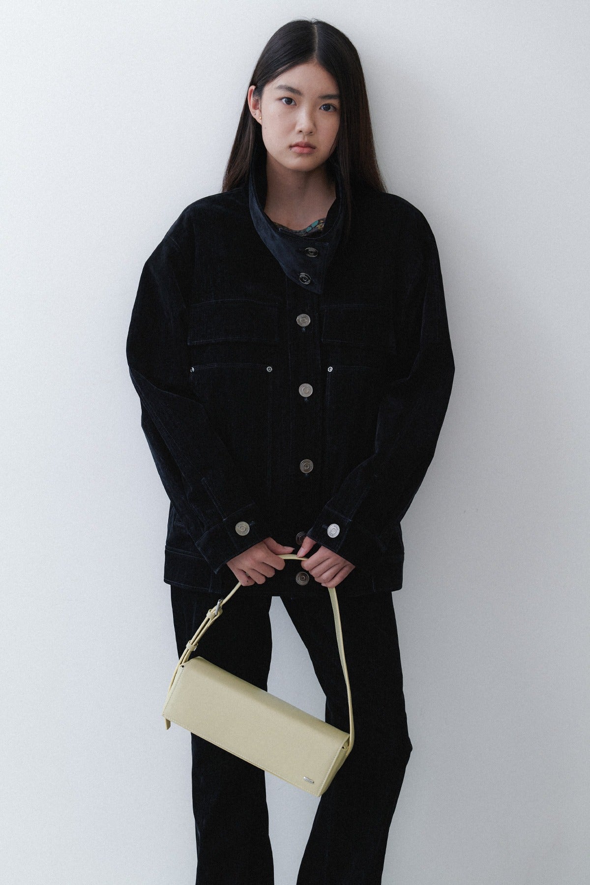 OVERSIZED DENIM JACKET - VELVET DENIM