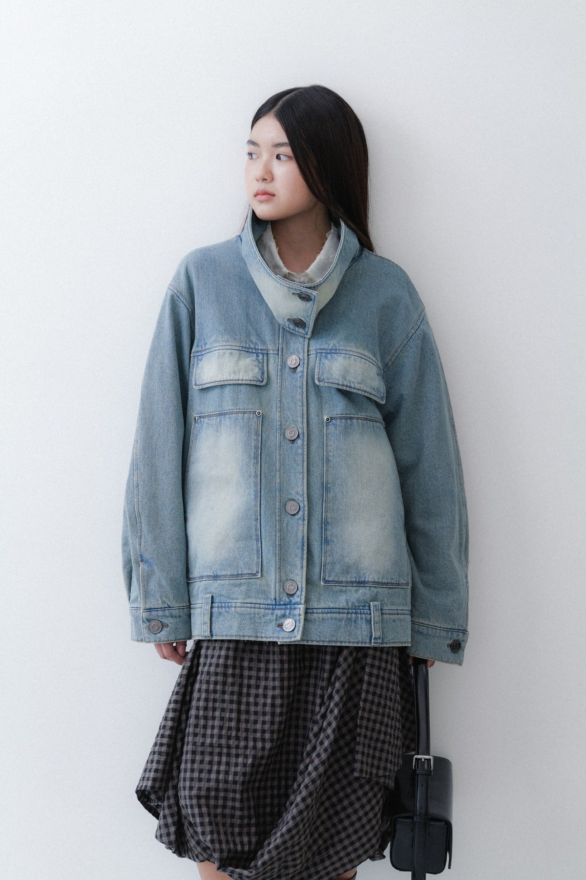 OVERSIZED DENIM JACKET - TIN BLUE