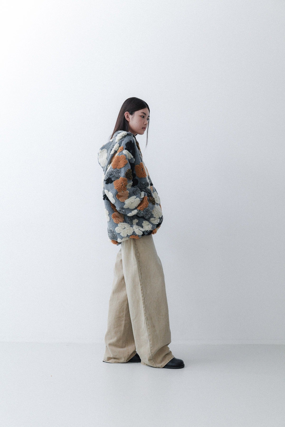 FLOWER HOODIE - GREY