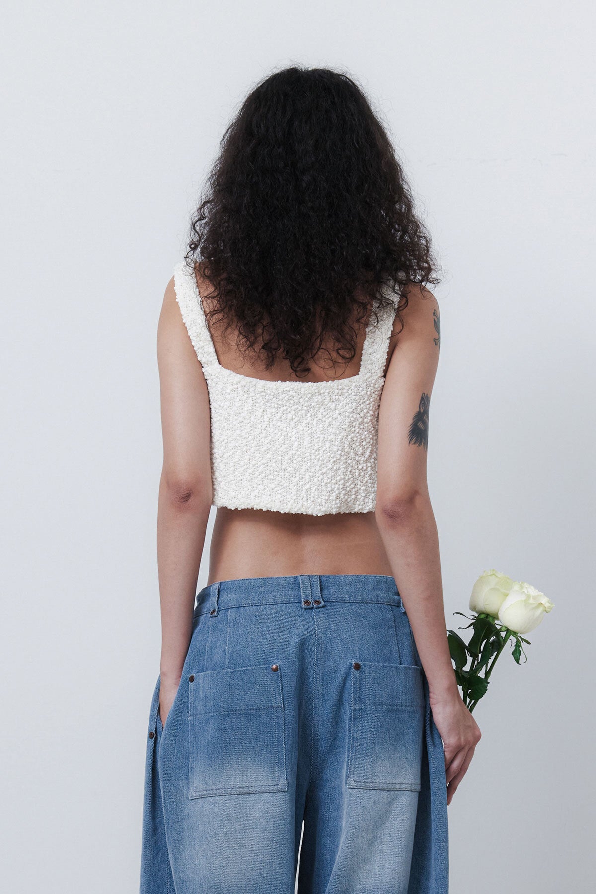 POM POM KNITTING BRATOP - CREAM