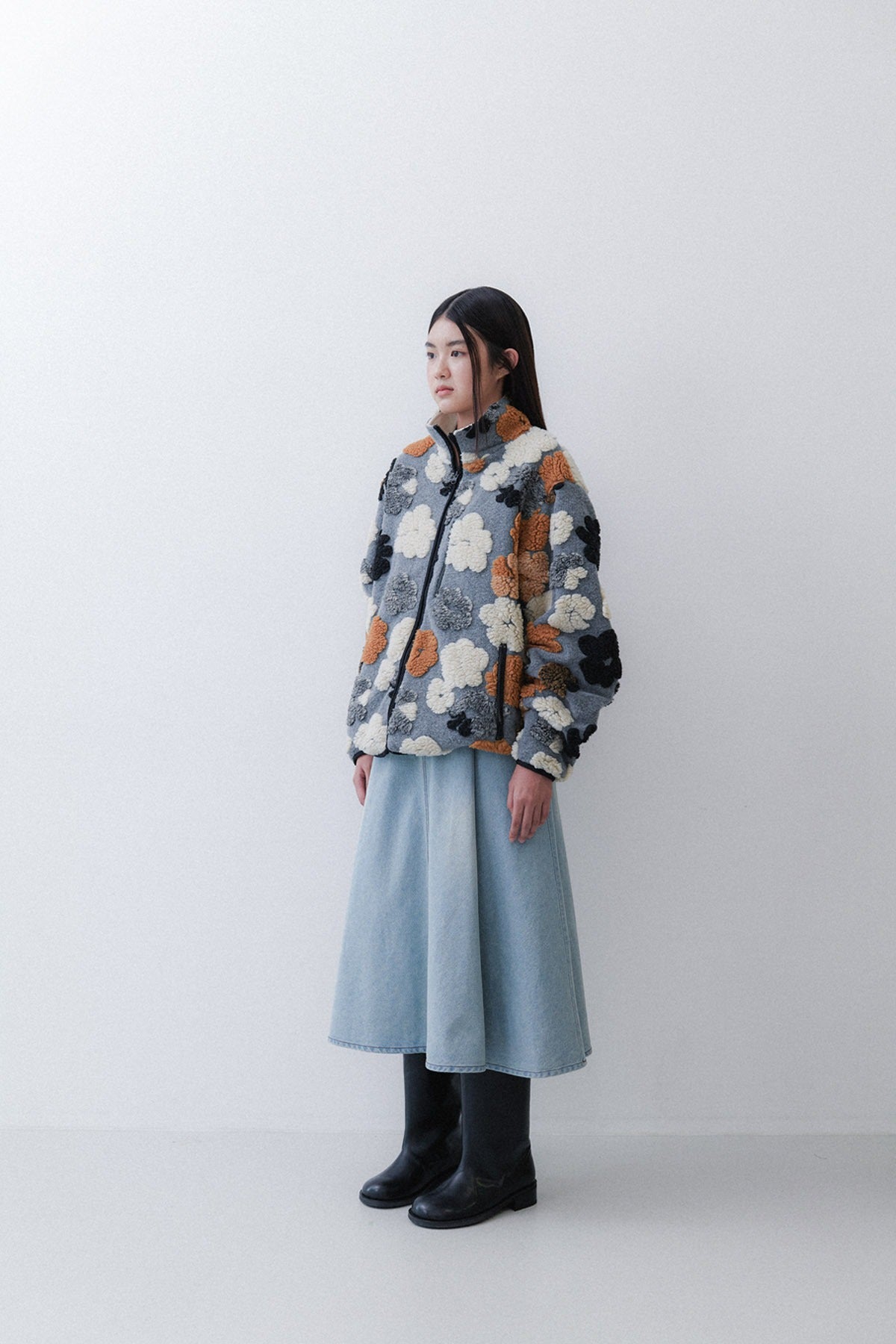 [RESTOCK] FLOWER FLEECE - GREY