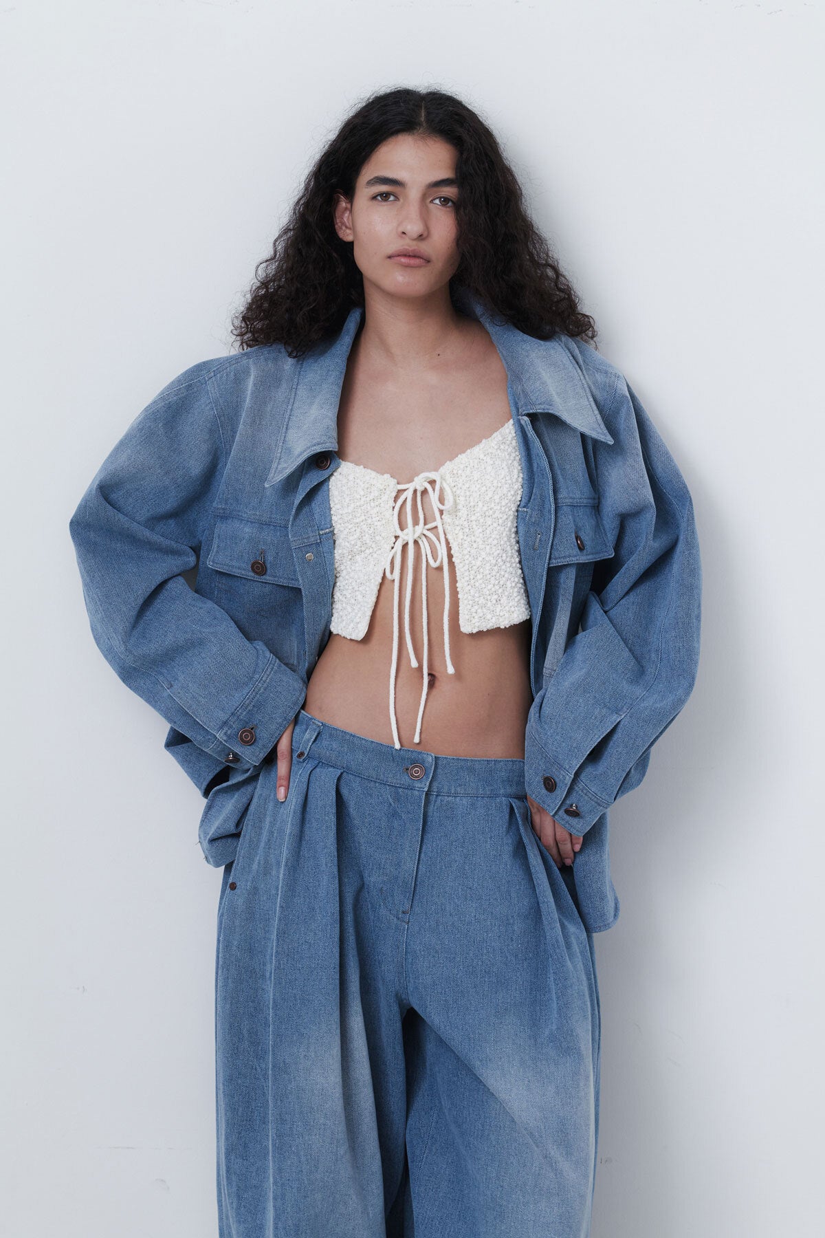 OVERSIZED DENIM SHIRTS - WASHED BLUE