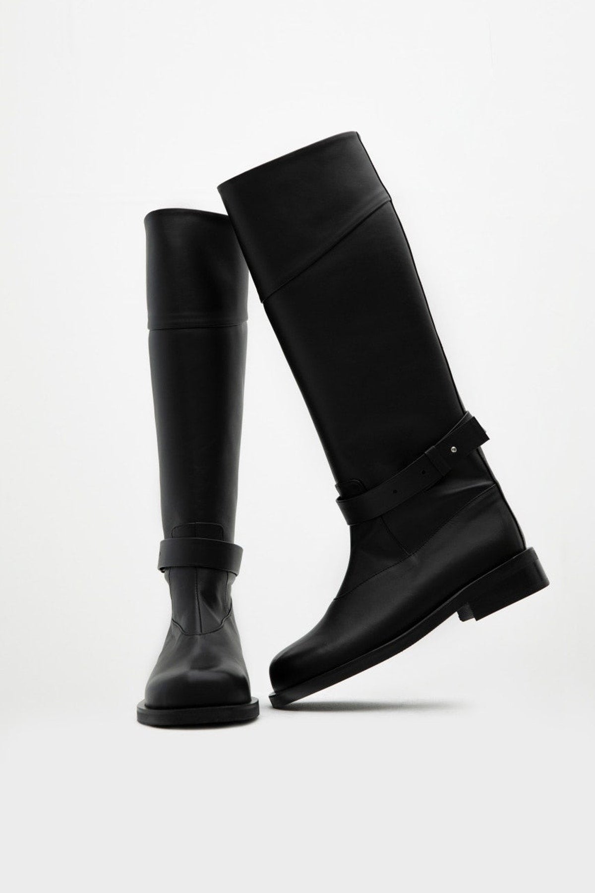 BELTED ANGT BOOTS LONG (2COLORS)