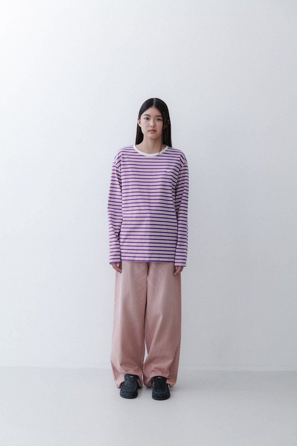 STRIPE SLEEVE T - RED/BLUE