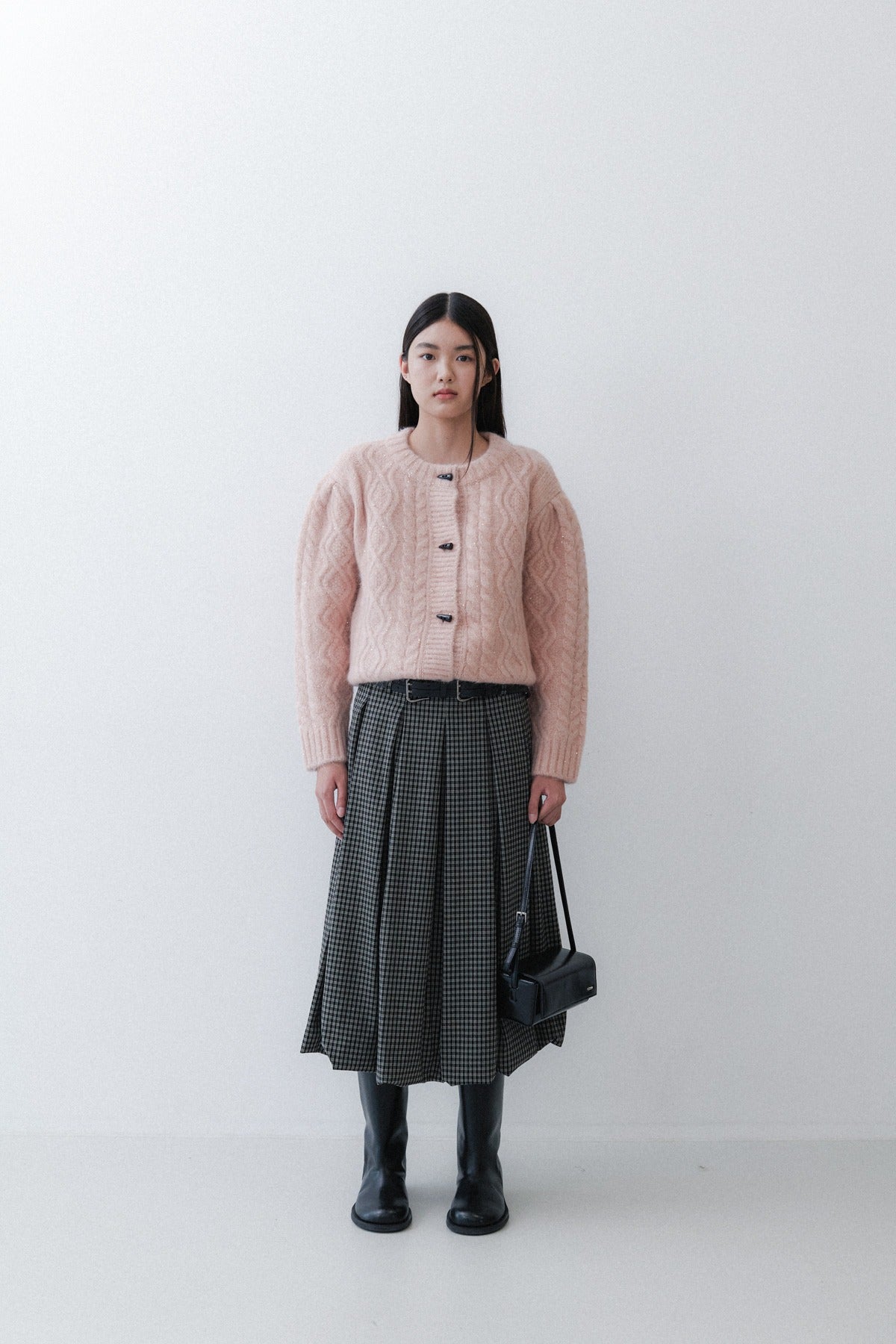 SPANGLE CARDIGAN - APRICOT PINK