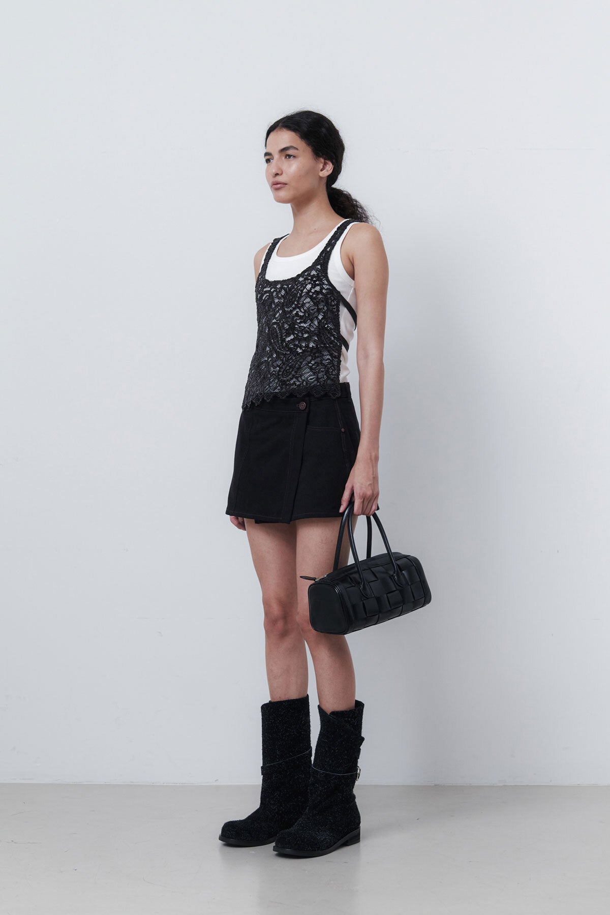 JACQUARD LAYERING T - ANTHRACITE