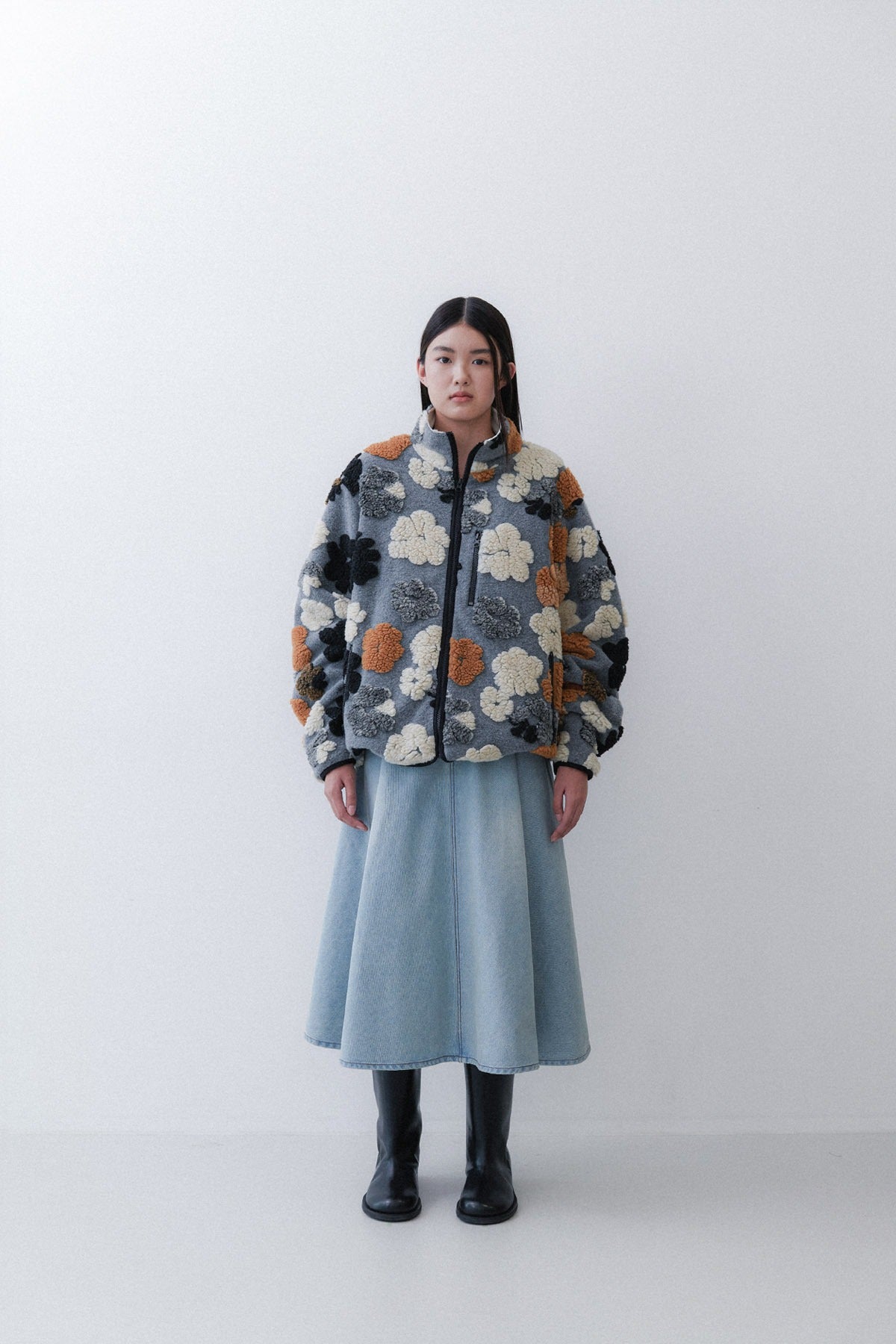 [RESTOCK] FLOWER FLEECE - GREY