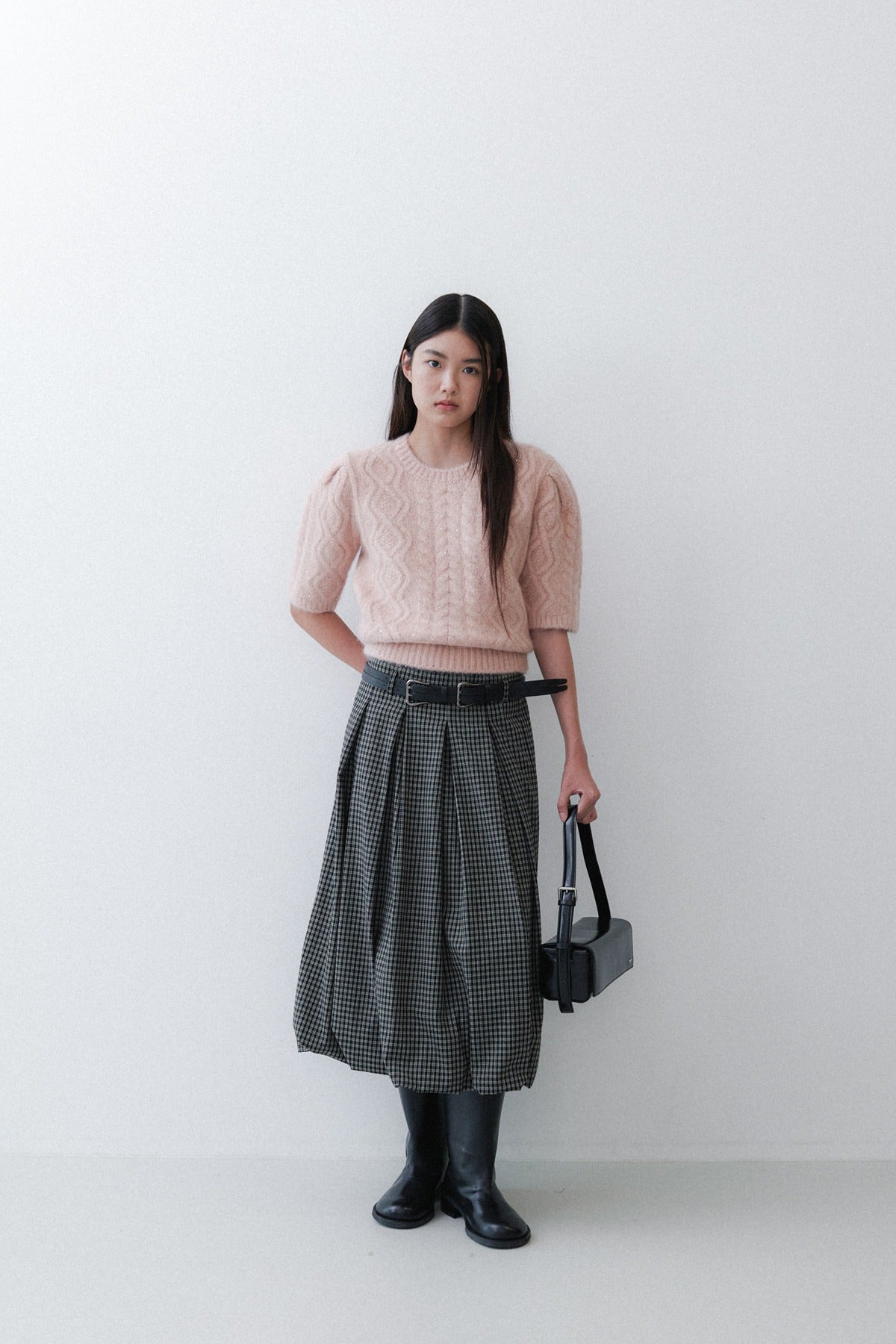 SPANGLE HALF KNIT - APRICOT PINK