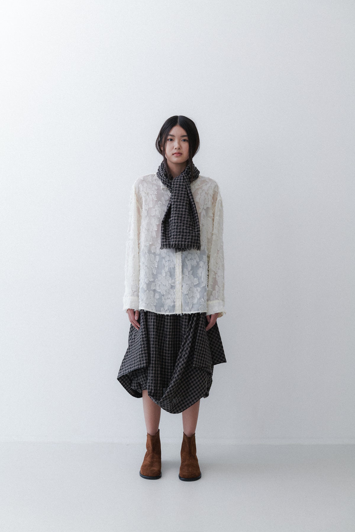 CHECK SCARF - OREO CHECK