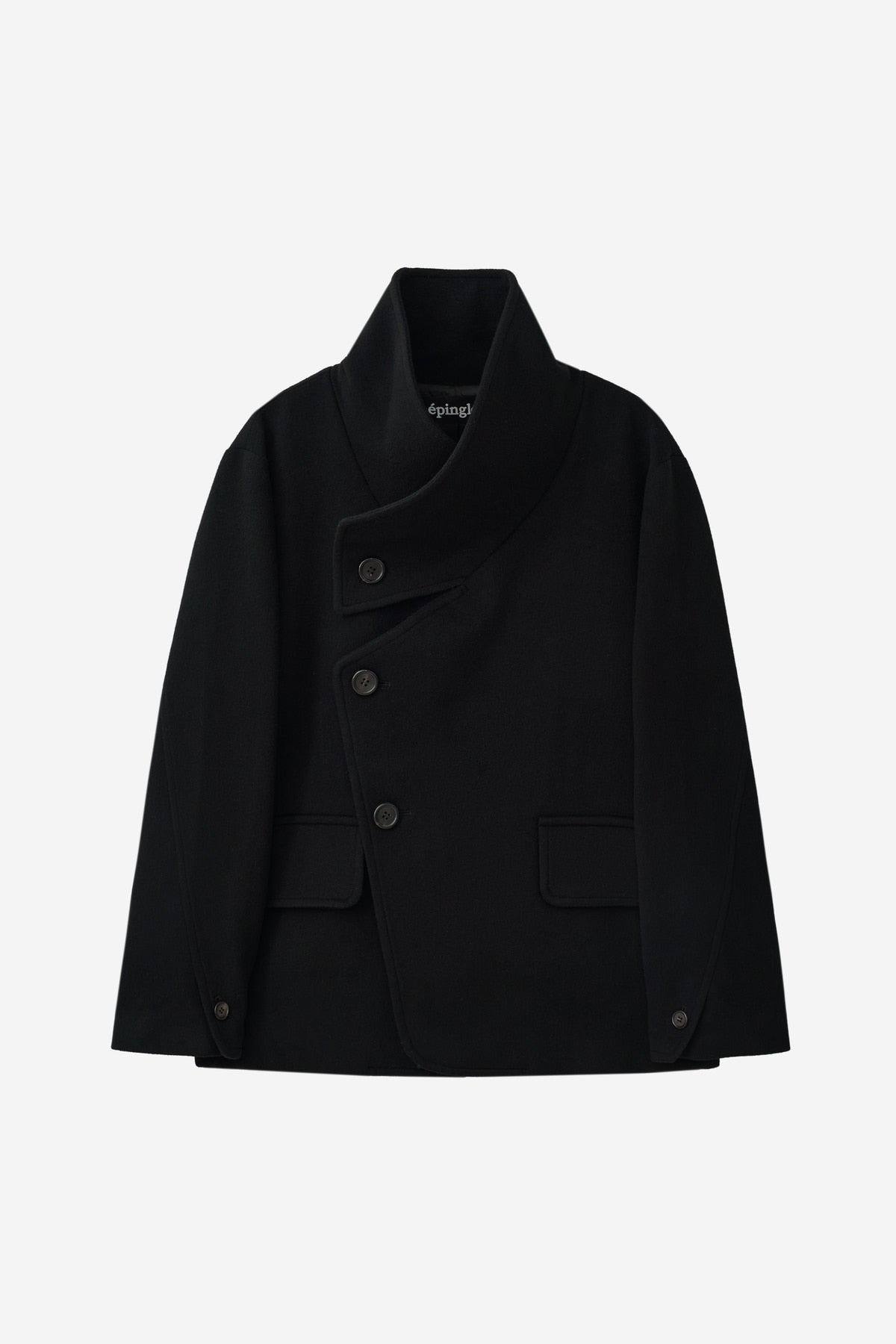 HALF DOUBLED COAT - CASH BLACK
